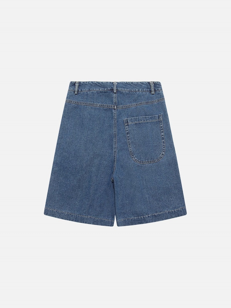 Bleu  Short Aelfric Eden Curved Pockets Denim - SLZ-0030250